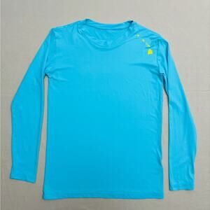 Lilikoi Women's Blue and Yellow Hawaii State Long Sleeve Swim Shirt Size Small